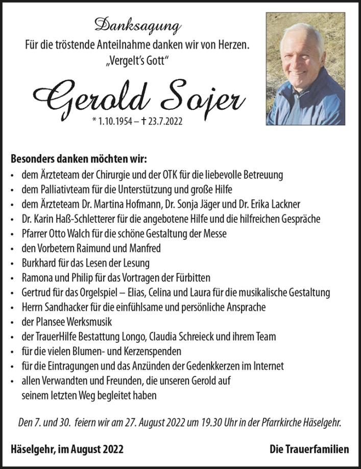 Gerold Sojer - Bestattung LONGO